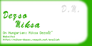 dezso miksa business card